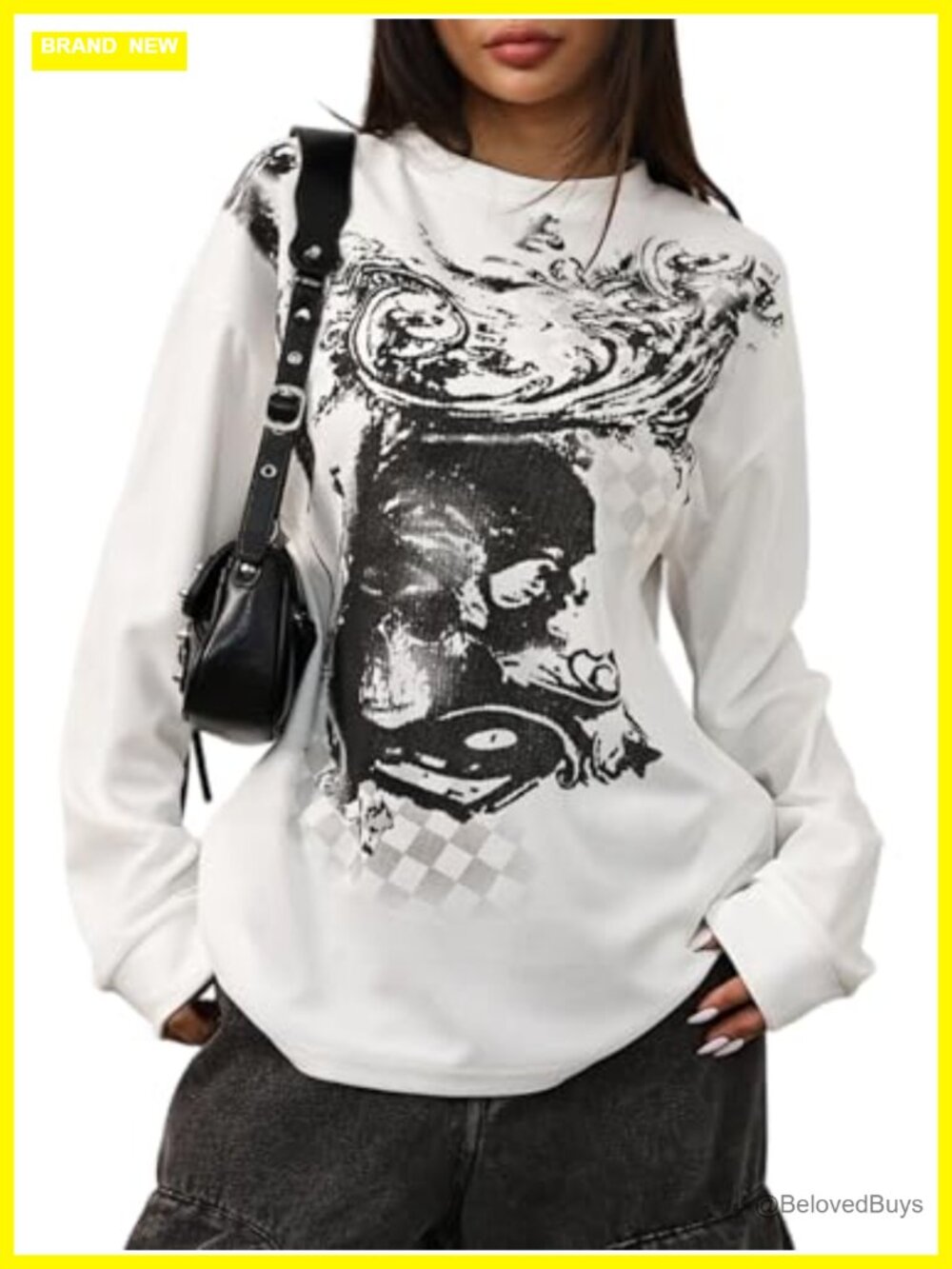 Women's Y2K Gothic Grunge Long Sleeve Graphic T Shirt